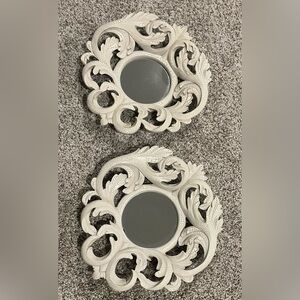 Set of 2 Beautiful Mirrors with Ivory Color Cast Frames